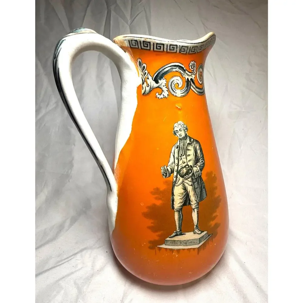 Antique Staffordshire Josiah Wedgwood Commemorative Jug – Prattware, c.1850